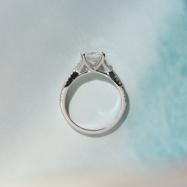 Princess Engagement Ring With Twist Band-profile