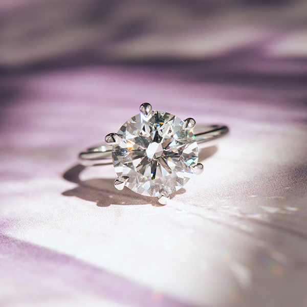 Classic Solitaire Round 6-Prong Engagement Ring-top