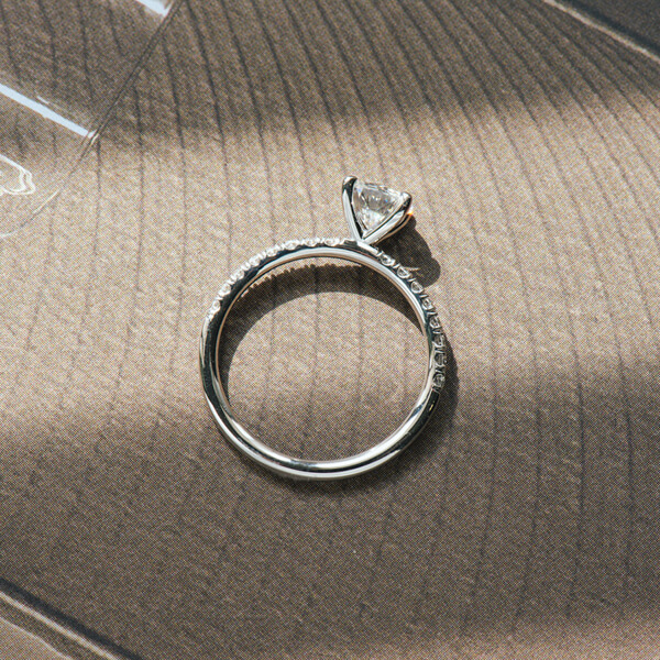 Round 4-Prong Engagement Ring With Pavé Band-profile