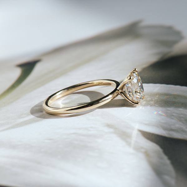 Classic Cushion Solitaire Engagement Ring-side