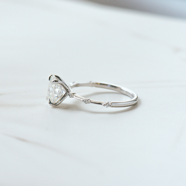 Oval Engagement Ring With Constellation Style Pavé -side