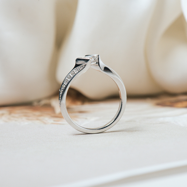 Princess Bypass Style Engagement Ring With Pavê-profile