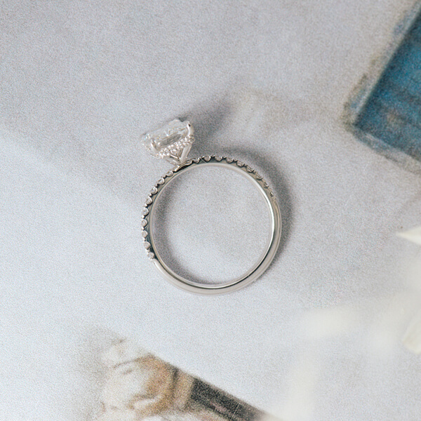 Radiant Engagement Ring With Hidden Halo Around The Claws-profile