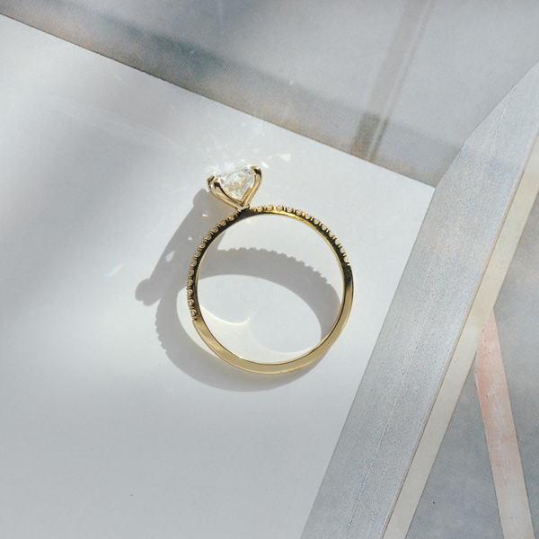 Oval Solitaire Engagement Ring With Pavé-profile