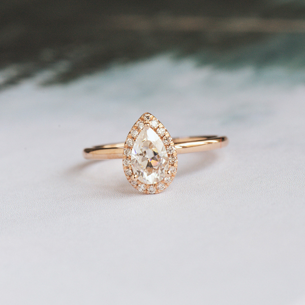 Classic Pear Engagement Ring With Halo -top