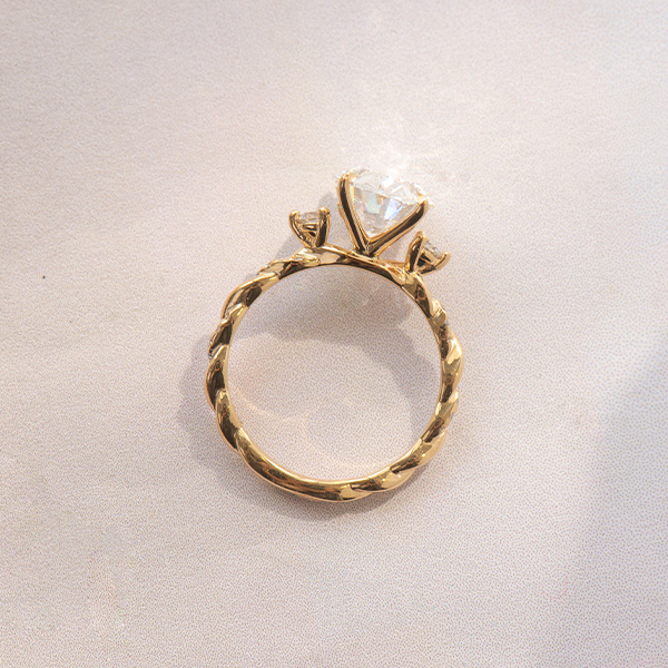 Oval 3-Stone Engagement Ring With Pavé Twist Band-profile