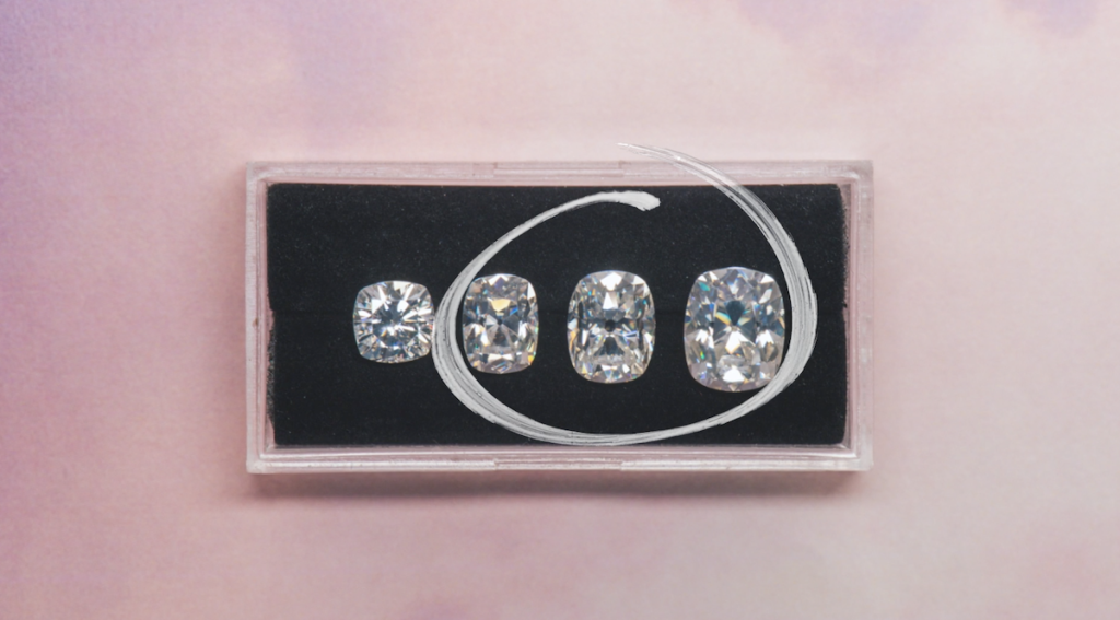 elongated cushion cut diamond ring
