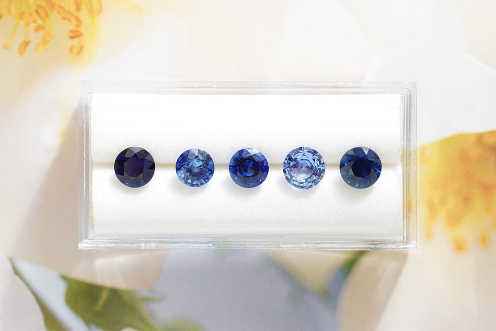round blue sapphires