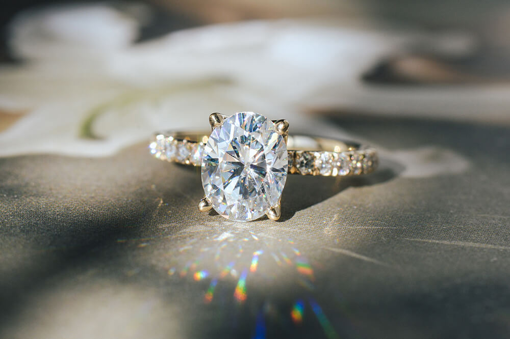 oval moissanite engagement ring